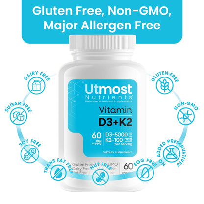 Vitamina d3 y k2 cápsulas fáciles de tragar sin olor Utmost
