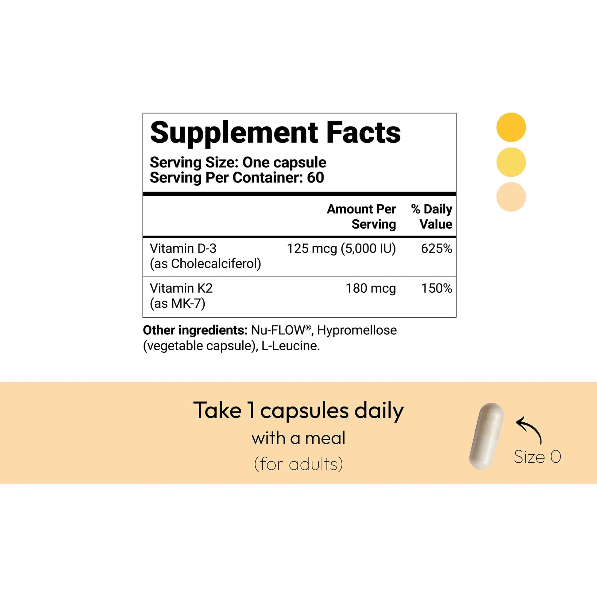 Vitamina d3 k2 cápsulas para huesos fuertes