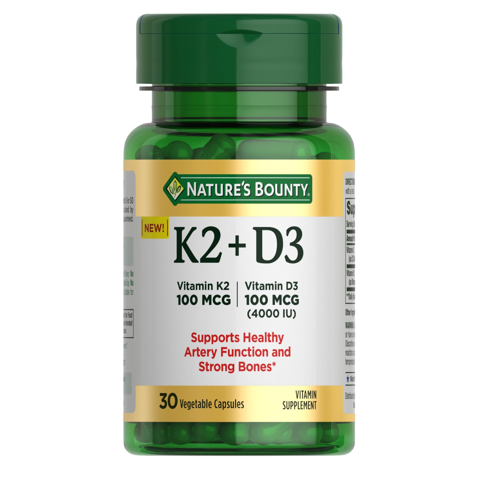 Suplemento de Vitamina D3 K2 de Nature's Bounty