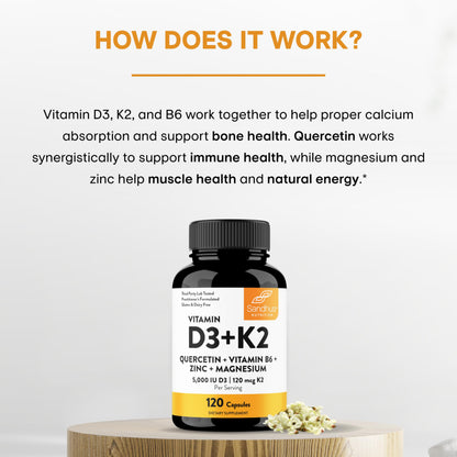 Vitamina d3 k2 suplemento para sistema inmune y energía diaria