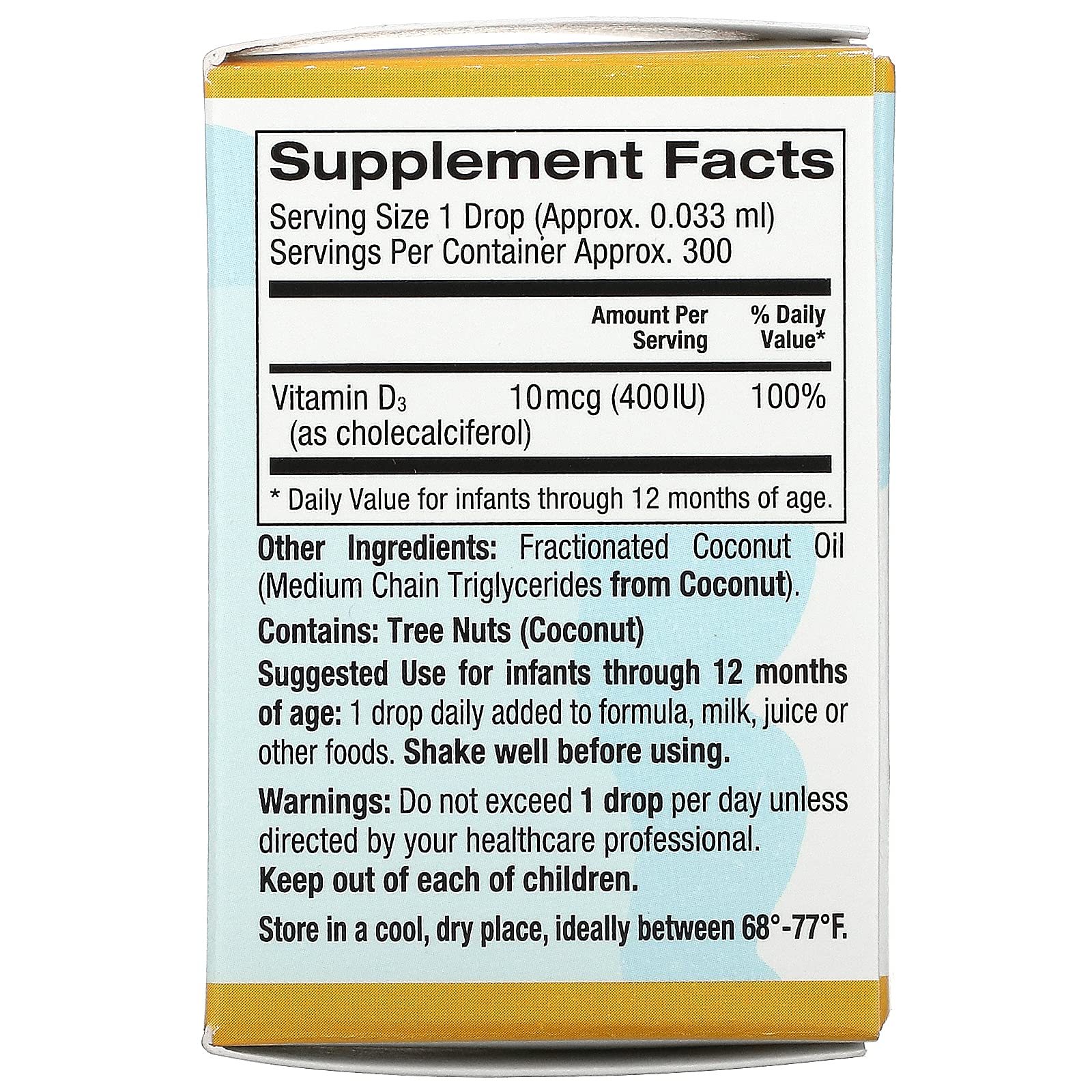 Vitamina d3 líquida california gold nutrición para bebés
