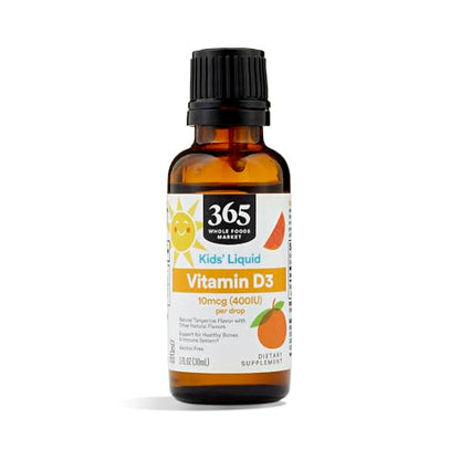 Botella de vitamina d3 líquida sabor mandarina 365 whole foods