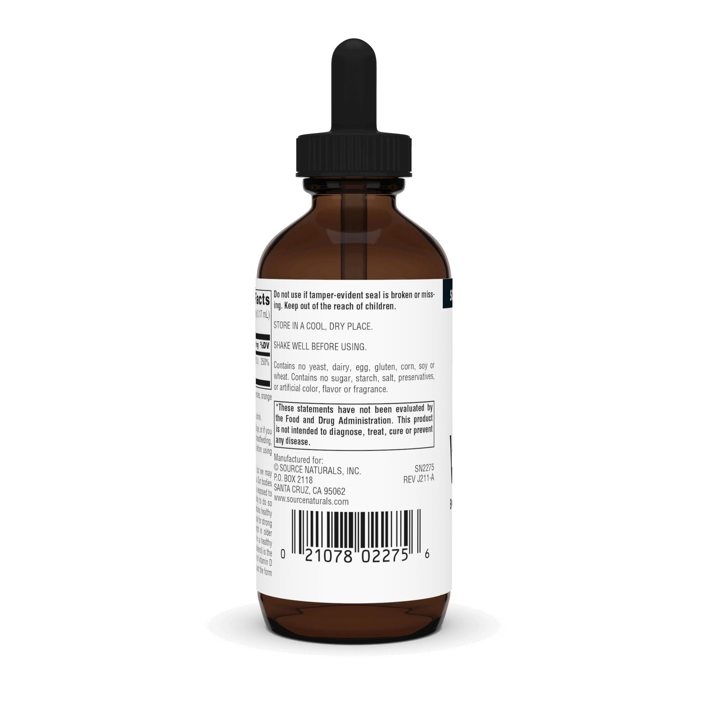 Vitamina D3 líquida Source Naturals de alta potencia y pureza