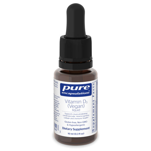 Vitamina D3 líquida vegana Pure Encapsulations botella frontal