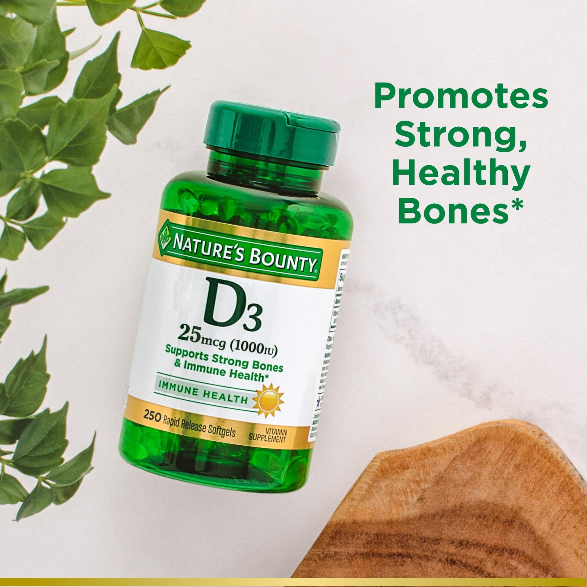 Vitamina D3 Nature's Bounty con certificaciones