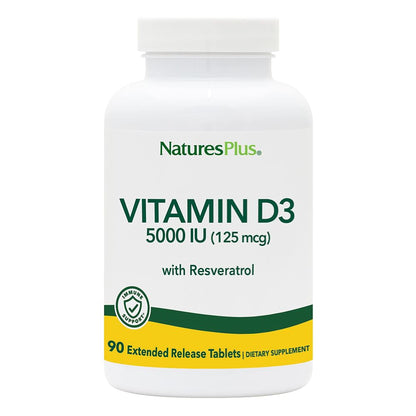 Vitamina D3 Natures Plus 5000 IU liberación prolongada
