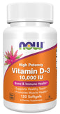 Cápsulas blandas de vitamina D-3 NOW Foods 10,000 UI