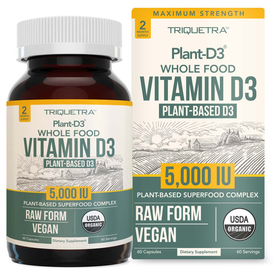 Vitamina D3 orgánica en cápsulas vegetales de Triquetra Health