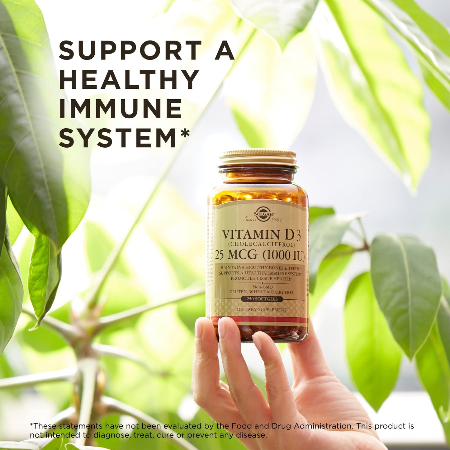 Vitamina d3 solgar envase 250 cápsulas blandas