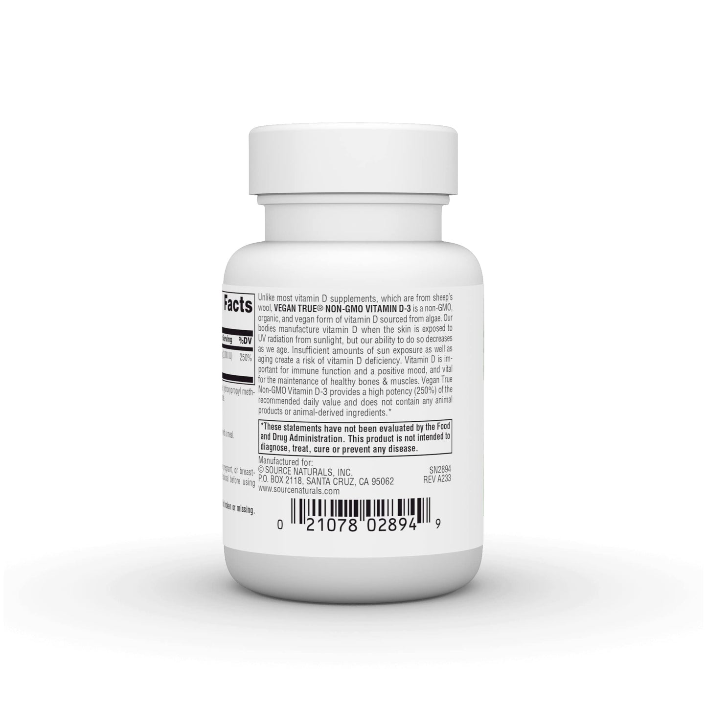 Vitamina d3 suplemento dietético vegano 60 cápsulas