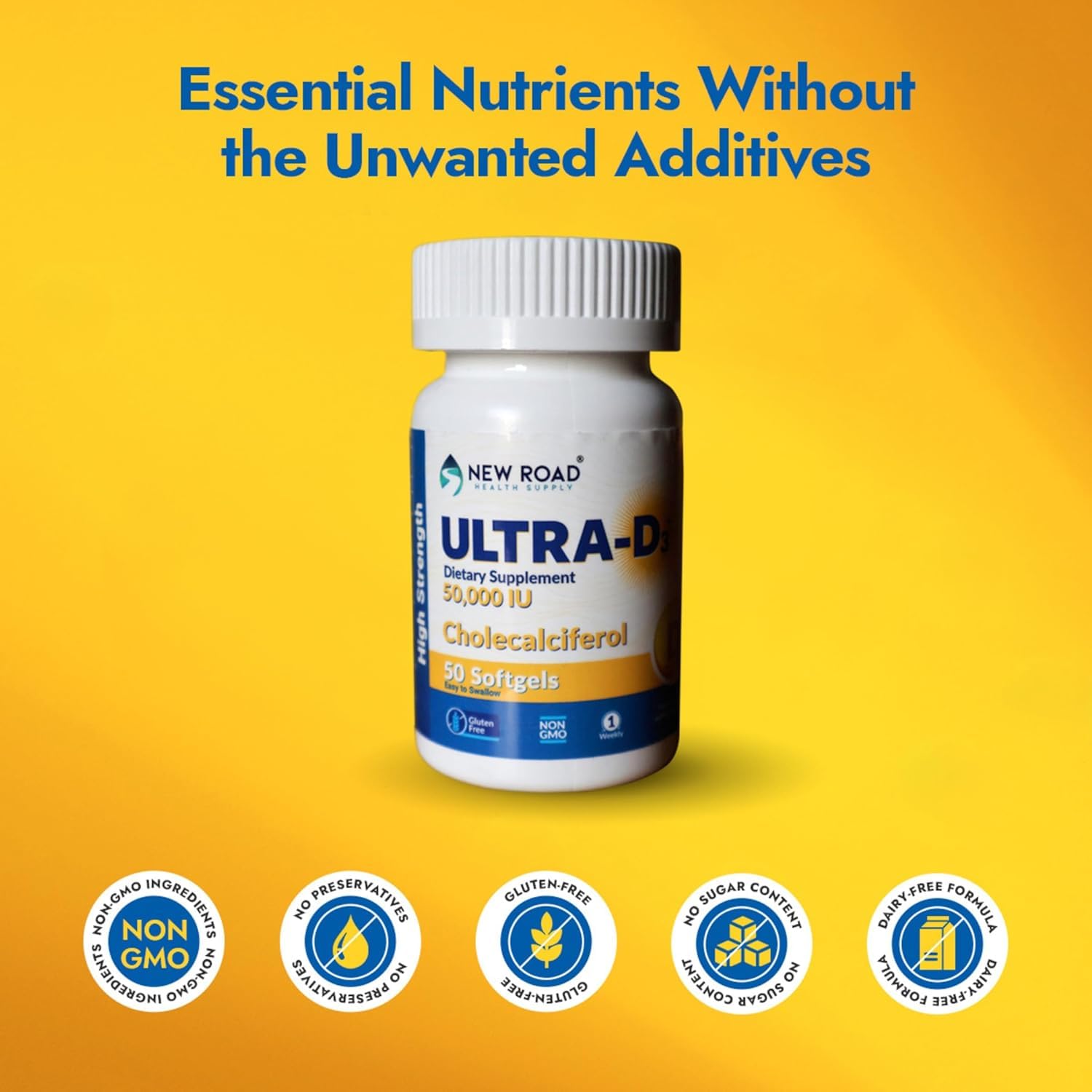 Vitamina D3 ULTRA-D3 con dosis semanal de 50,000 UI