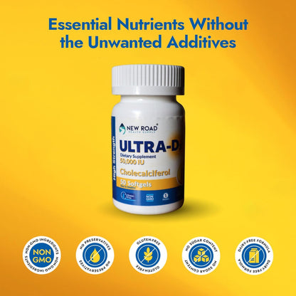 Vitamina D3 ULTRA-D3 con dosis semanal de 50,000 UI