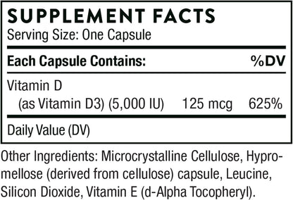 Vitamina D-5000 de Thorne para salud ósea y muscular