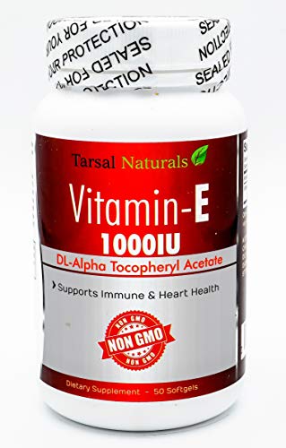 Vitamina E 1000 UI Tarsal Naturals frasco cápsulas blandas coloridas