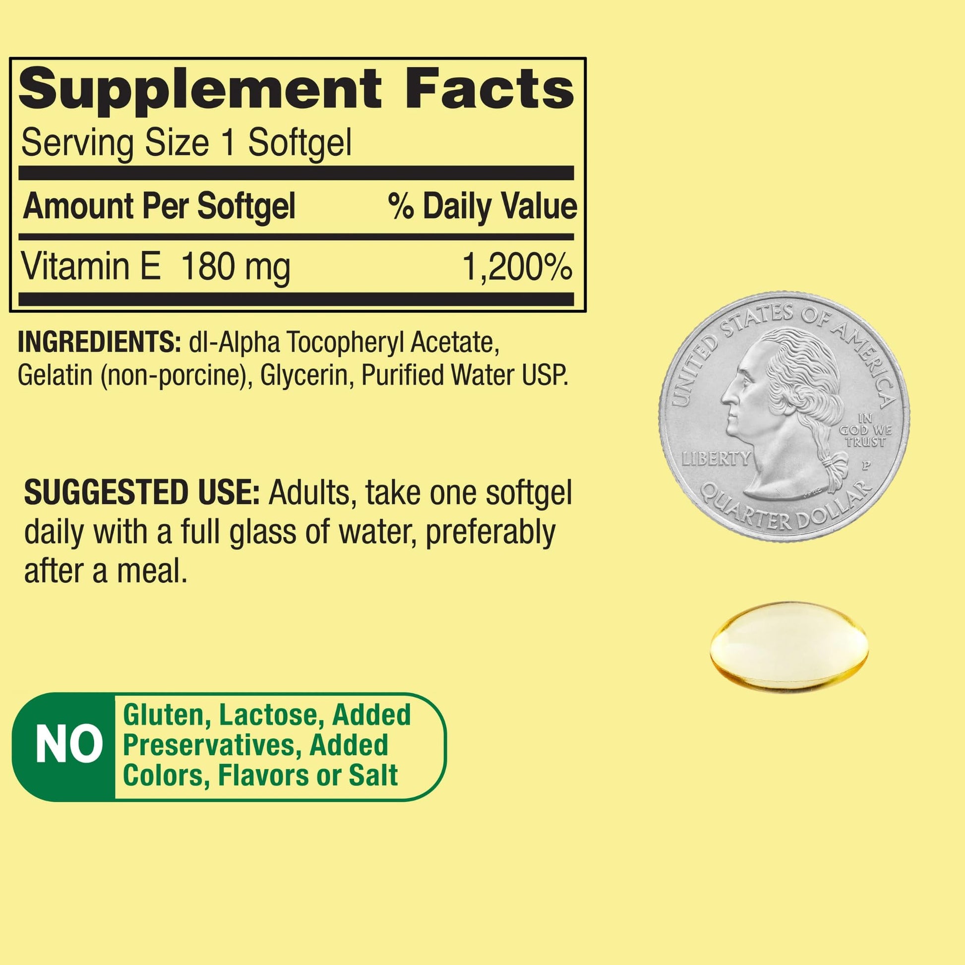 Frasco Vitamina E 400 UI para uso diario como suplemento