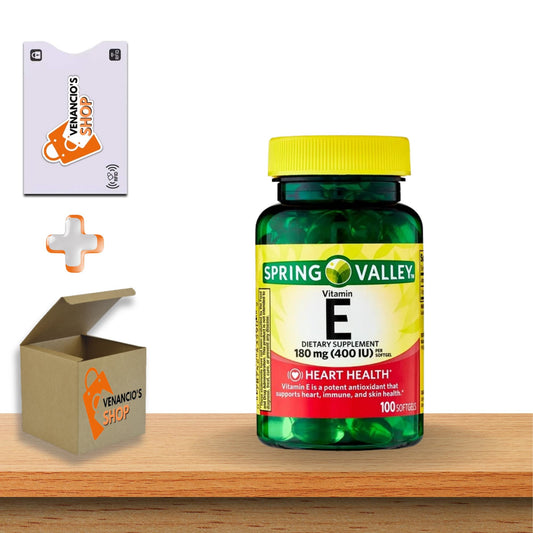 Botella de cápsulas blandas Vitamina E 400 UI Spring Valley