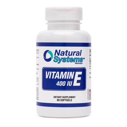 Vitamina E cápsulas blandas Natural Systems envase frontal