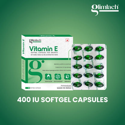 Vitamina e glimlach cápsulas blandas antioxidantes para piel