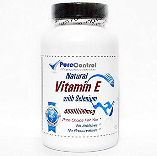 Frasco de Vitamina E natural 400IU con selenio 100 cápsulas