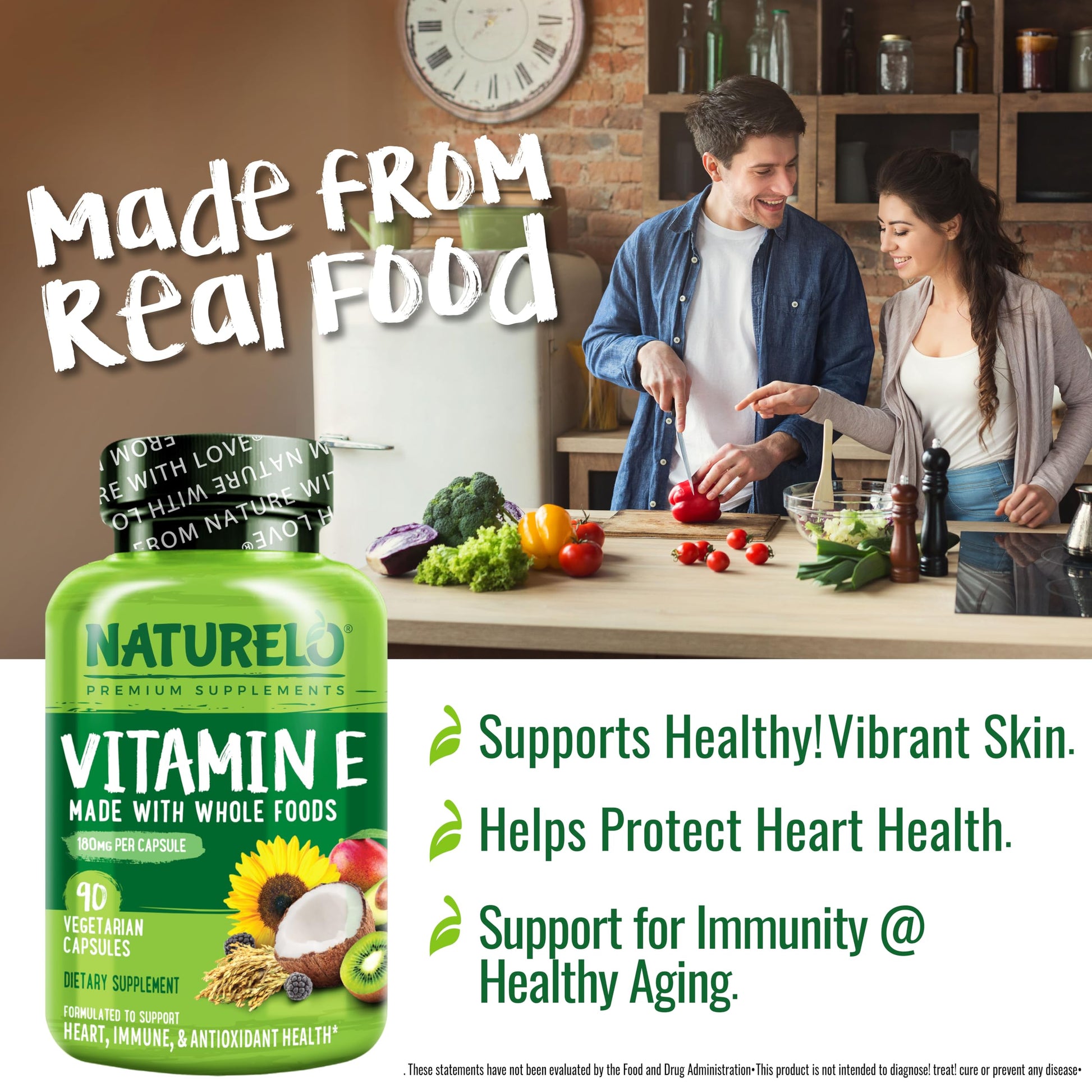 Imagen principal de vitamina E NATURELO de alimentos integrales.