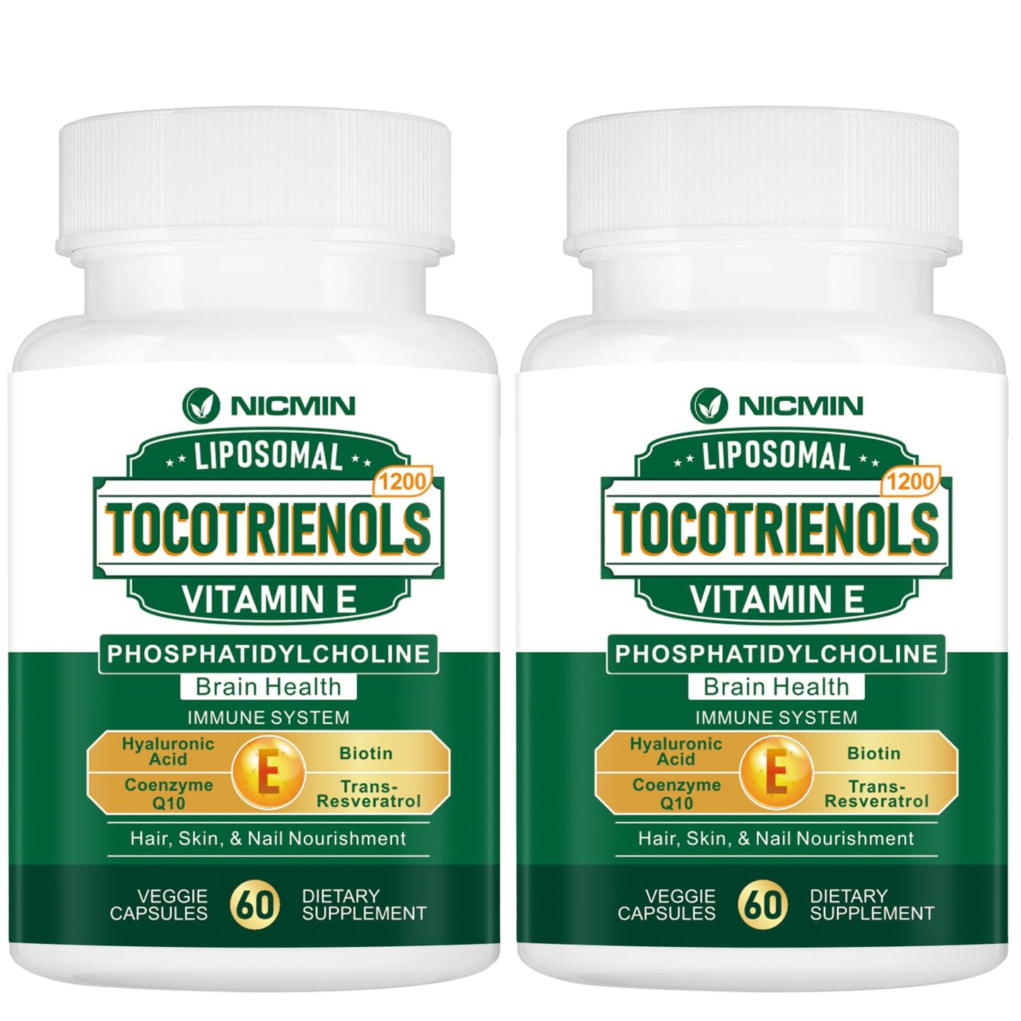 Botella Vitamina E Tocotrienoles NICMIN paquete 120 cápsulas