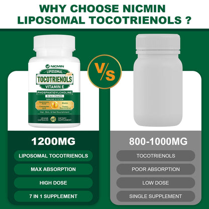 Detalle ingredientes suplemento Vitamina E Tocotrienoles NICMIN