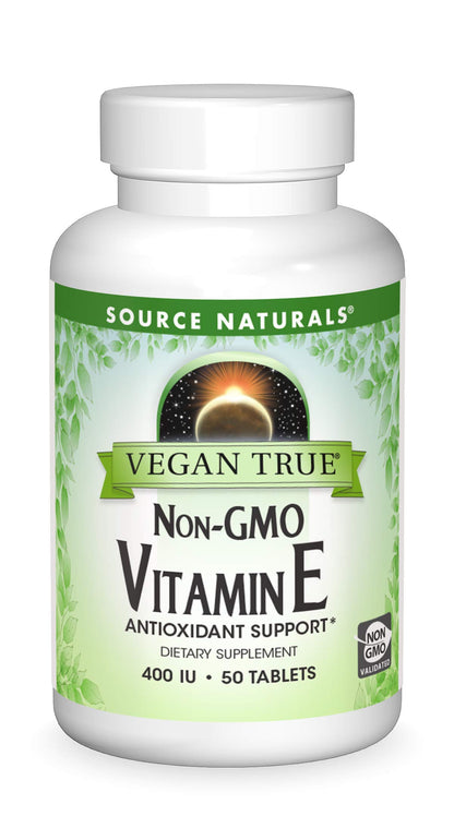 Botella de Vitamina E vegana Source Naturals 268 mg 50 tabletas