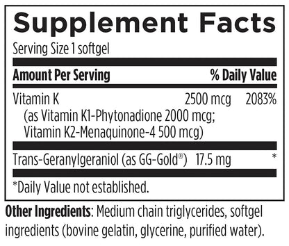 Vitamina K alta potencia diseño para salud vascular y huesos