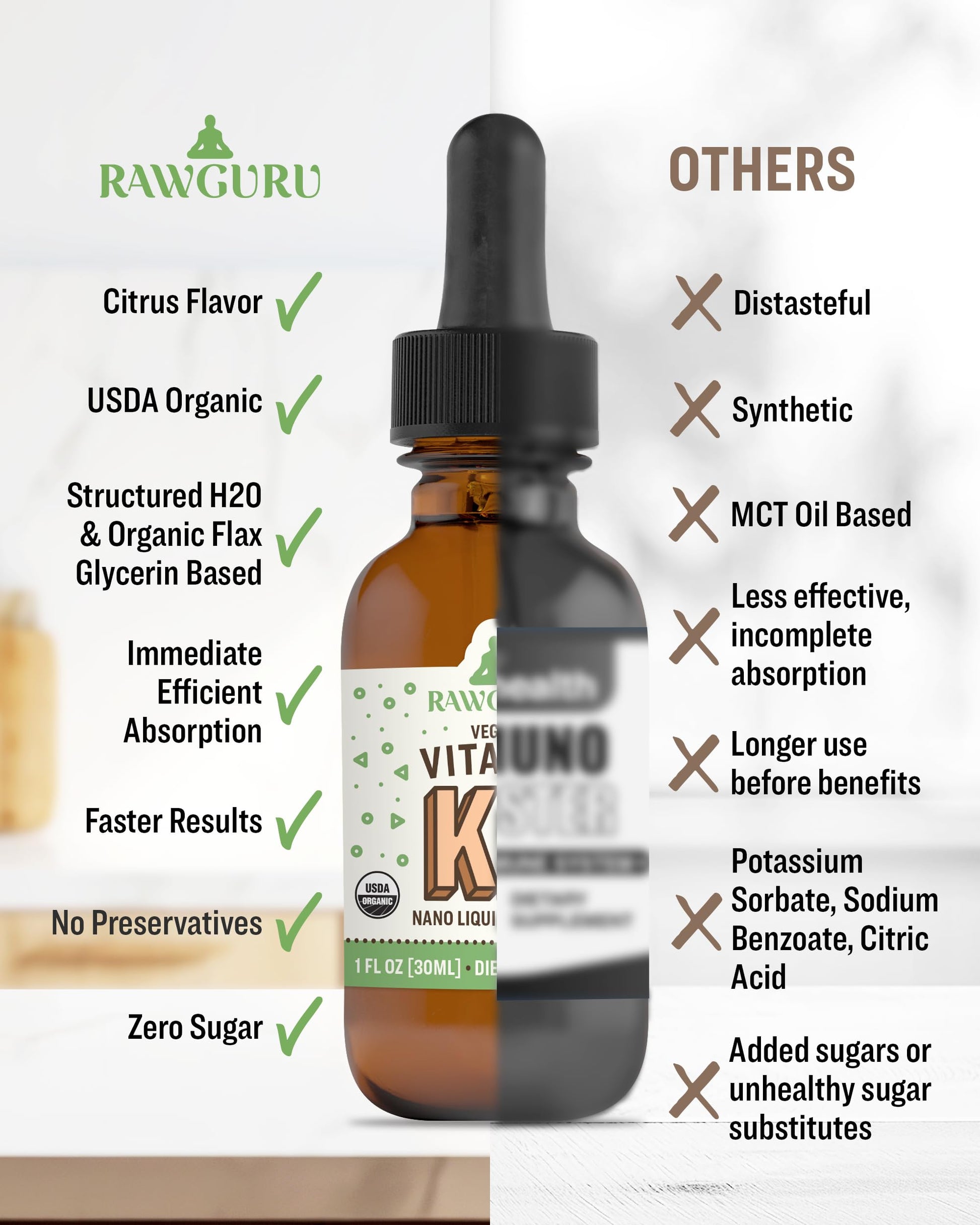 Vitamina K2 con minerales traza etiqueta frontal