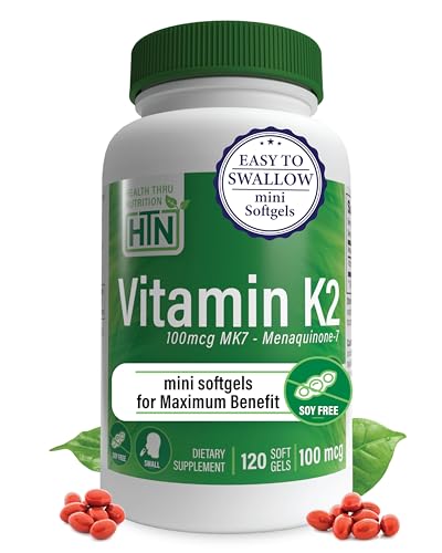 Botella de vitamina K2 MK-7 100mcg Health Thru Nutrition