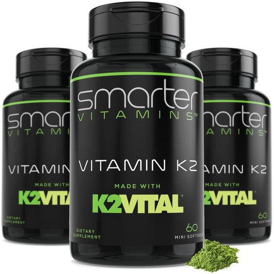 Botella de vitamina K2 MK7 Smarter con K2VITAL y kale