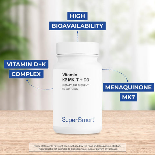 Vitamina k2 mk7 con vitamina d3 cápsulas blandas supersmart