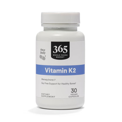 Vitamina K2 Whole Foods Market, frasco 30 cápsulas.