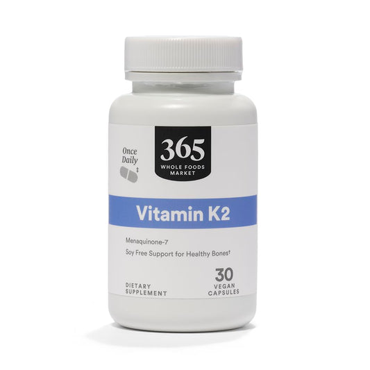 Vitamina K2 Whole Foods Market, frasco 30 cápsulas.