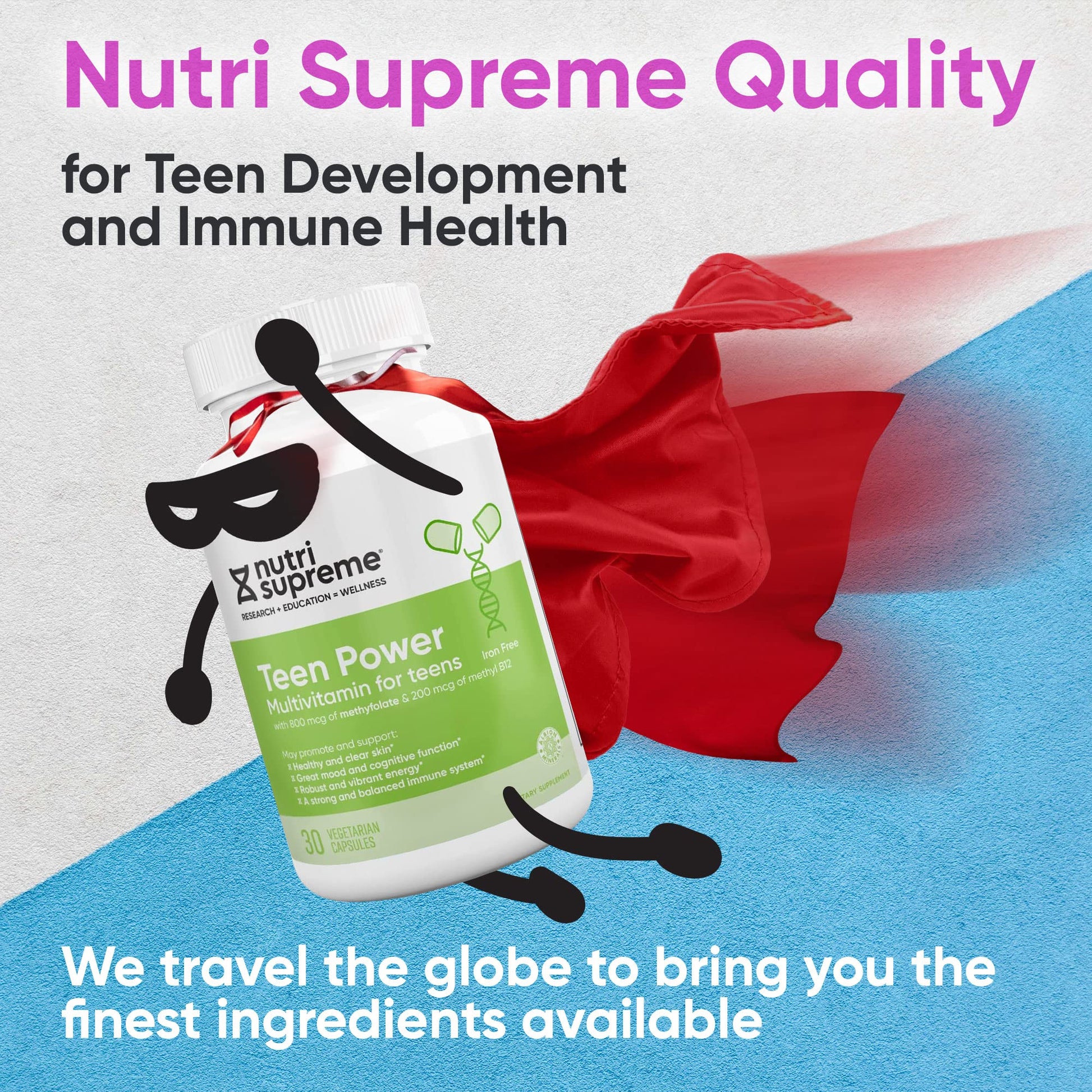 Vitamina Nutri Supreme para adolescentes en frasco de 30 unidades