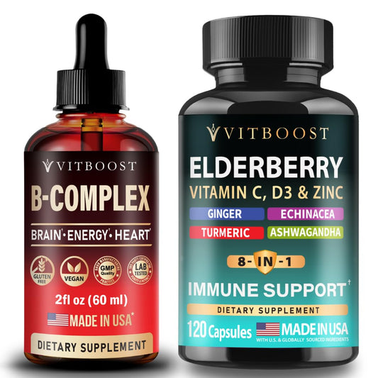 Frasco de vitamina vegana B12 con complejo B y magnesio