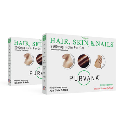 Vitamina Wellgenix Purvana para cabello piel y uñas botella frontal