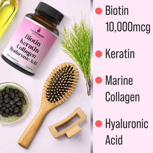 Vitaminas 4 en 1 biotina queratina colágeno ácido hialurónico