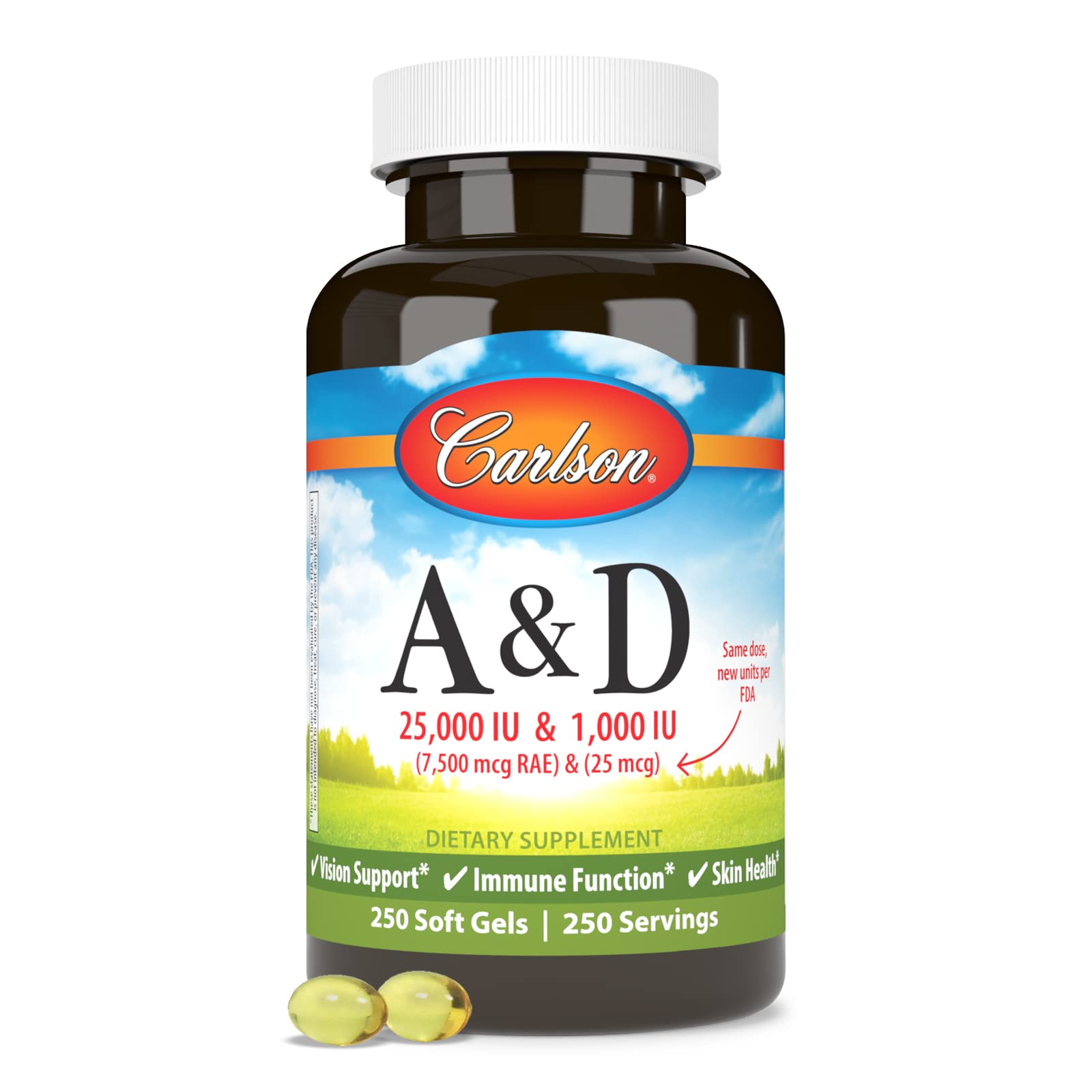 Vitaminas A y D Carlson probadas en laboratorio FDA