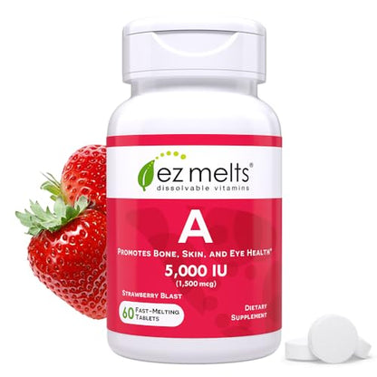 Vitaminas A disolubles EZ Melts 5000 UI sin azúcar 60 tabletas