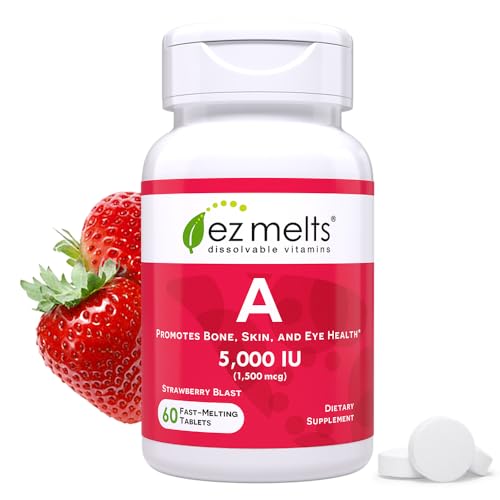 Vitaminas A disolubles EZ Melts 5000 UI sin azúcar 60 tabletas