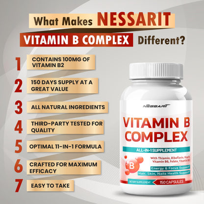 Vitaminas B para cabello piel uñas Nessarit suplemento alta calidad