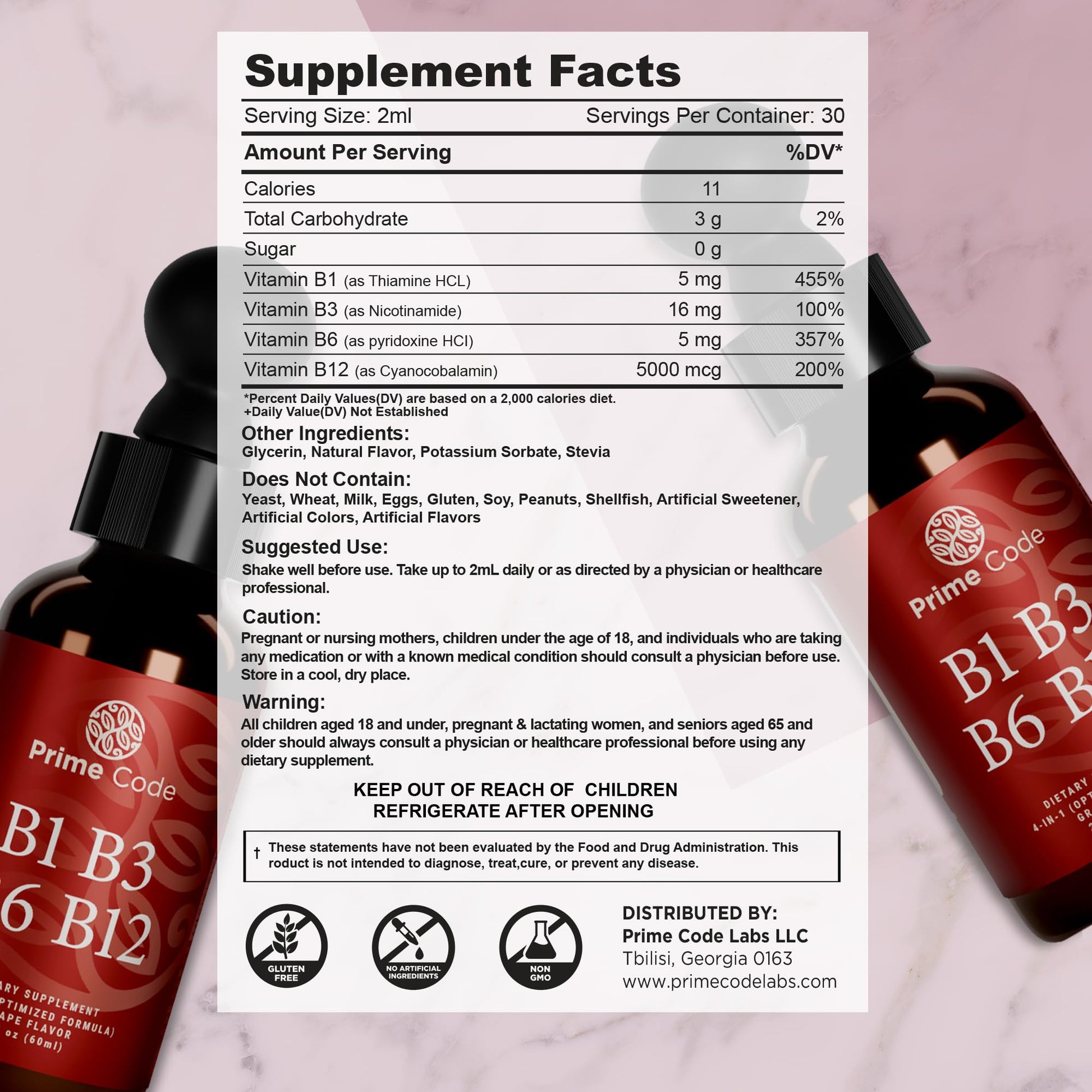 Vitaminas B1 B3 B6 B12 para enfoque claridad función cognitiva