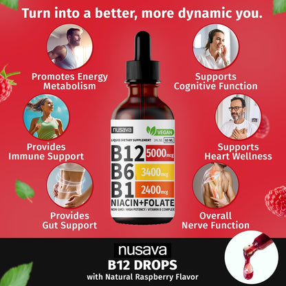 Vitaminas B12 B6 gotas sublinguales paquete de 4 frascos