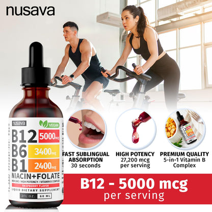 Vitaminas b12 y b6 líquido absorción rápida sublingual