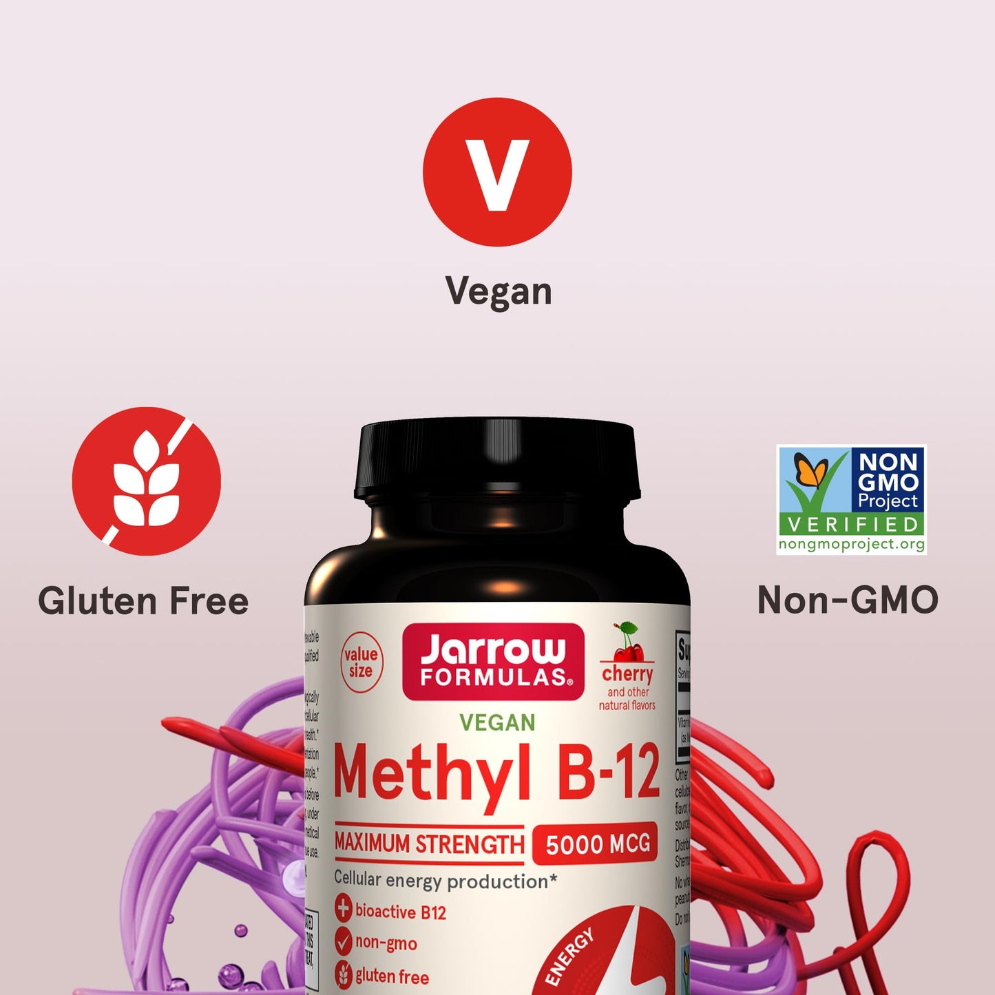 Vitaminas B12 metil B-12 Jarrow Formulas salud cerebral