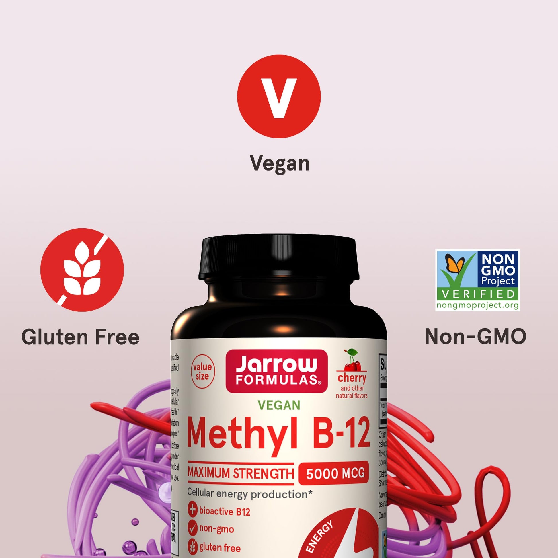Vitaminas B12 metil B-12 Jarrow Formulas salud cerebral