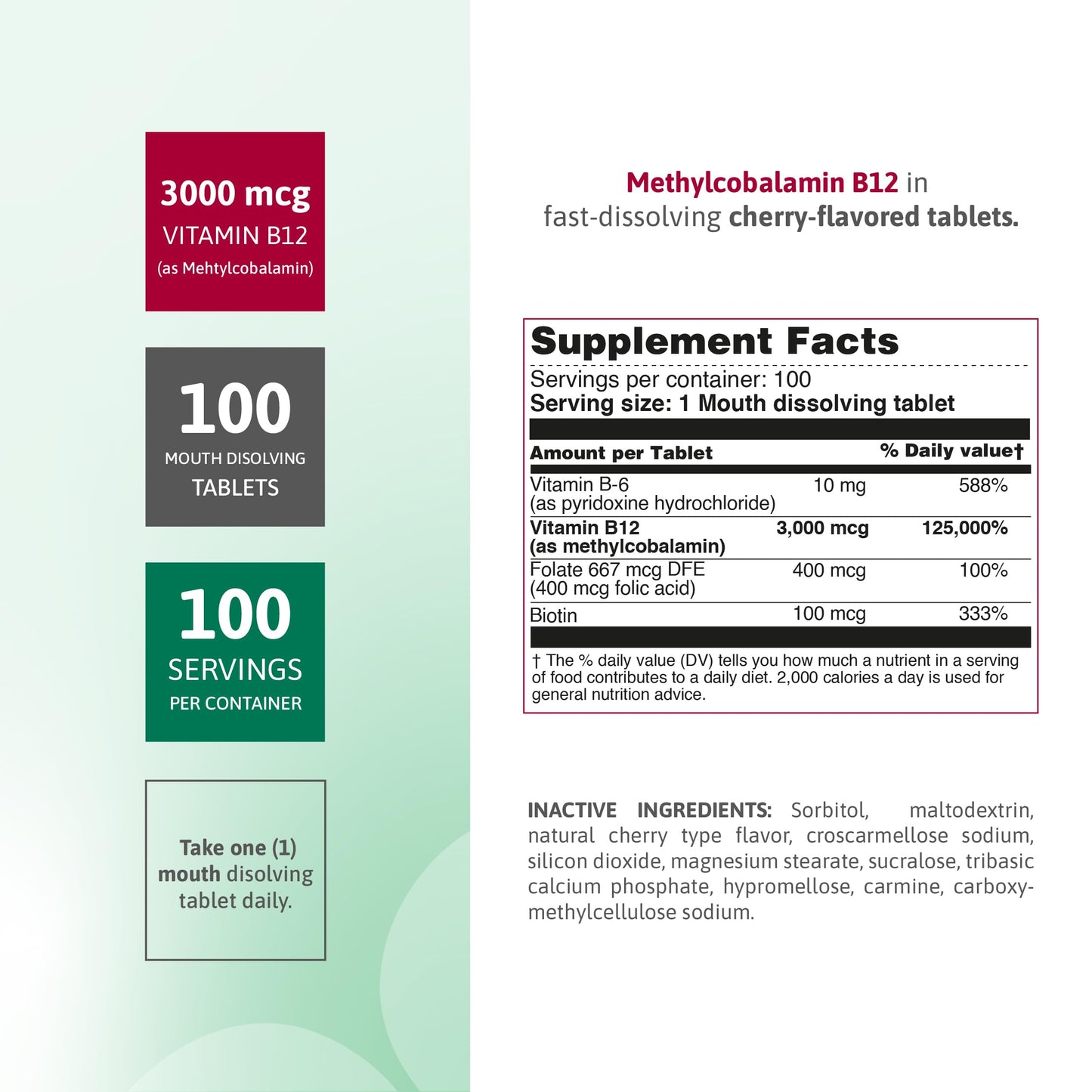 Vitaminas b12 sublingual Nutra Nutrition 100 tabletas