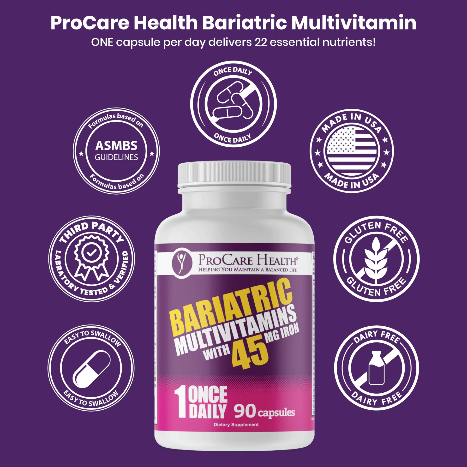 vitaminas bariátricas procare health hechas en EE.UU.
