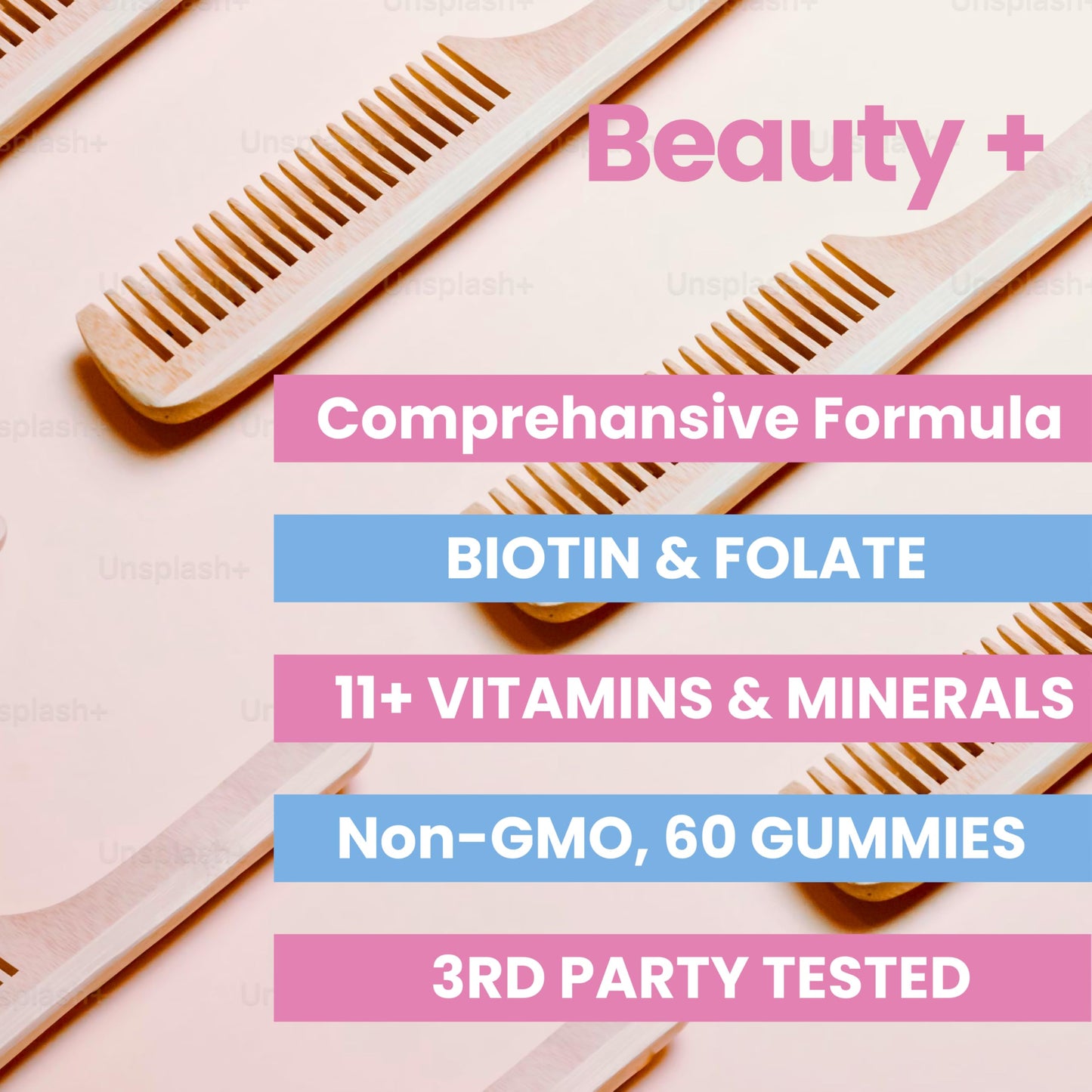 Vitaminas Beauty+ antioxidantes para piel saludable y cabello brillante